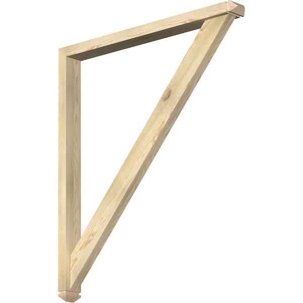 Ekena Millwork Traditional Arts and Crafts Rough Sawn Bracket w/ Offset Brace, Douglas Fir, 4"W x 42"D x 48"H BKT0402X42X48TRA03RDF - main